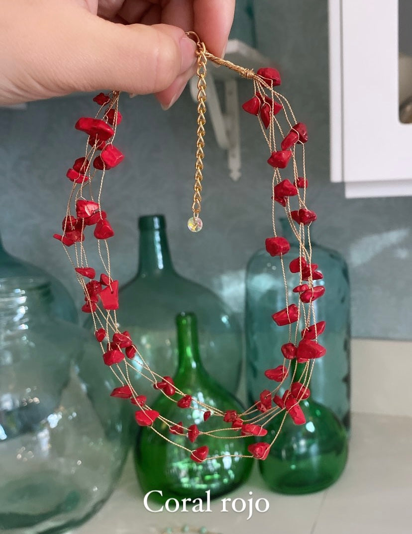 Chocker coral rojo